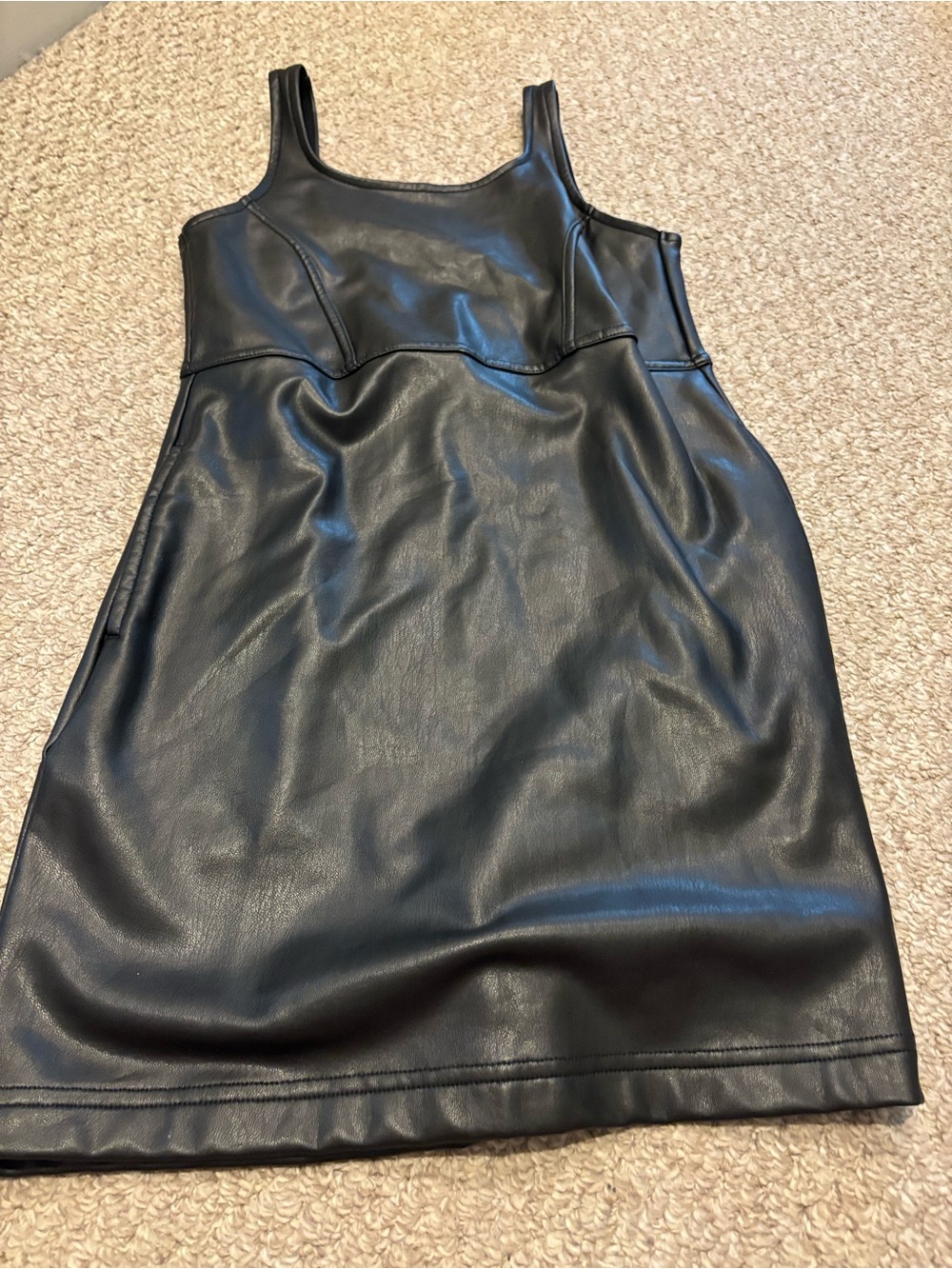 Abercrombie & Fitch Black Faux Leather Tank Dress